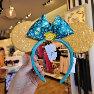 NWT Disneyland Limoncello-Themed Italy Pavilion Minnie Ear Headband Yellow Blue